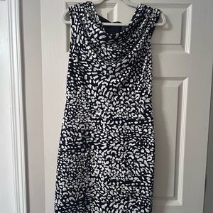 Adrianna Papell Black and White Knee length Dress